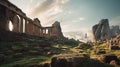 Generative AI, Ancient Ruins: Combine landscapes with historical element