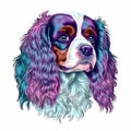 Realistic Cavalier Spaniel Dog Portrait - Lifelike Canine Artistry.