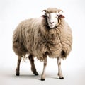 Sheep isolated on a white background. Animal in the studio. Ai generated Royalty Free Stock Photo