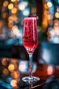 Chic portrayal of kir cocktail in soft evening light (AI generated)