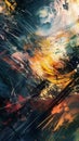 Capture the dynamic fusion of Impressionisms soft brush strokes with Nanotechnologys sleek precision on a panoramic canvas
