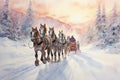 Sleigh Rides in Snow - Generative AI