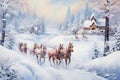 Sleigh Rides in Snow - Generative AI