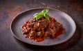 Capture the essence of Beef Rendang in a mouthwatering food photography shot