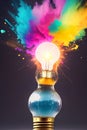 Colors light bulb Royalty Free Stock Photo
