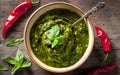 Capture the essence of Chimichurri in a mouthwatering food photography shot