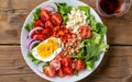 Capture the essence of Cobb Salad in a mouthwatering food photography shot