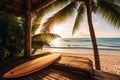 Tropical Paradise: Serene Beachfront Watersport Resort Royalty Free Stock Photo