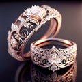 Eternal Union: Two Gold Wedding Rings Illustration Royalty Free Stock Photo