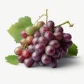 Nature\'s Bounty: A Bunch of Grapes on a Pure White Background Royalty Free Stock Photo