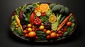 Fresh Vegetable Plate: Vibrant Array of Healthy Veggies on Plate.