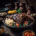 Rustic Close-up Shot of Kenyan Nyama Choma