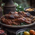 Rustic Close-up Shot of Kenyan Nyama Choma