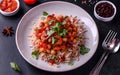 Capture the essence of Koshari in a mouthwatering food photography shot Royalty Free Stock Photo