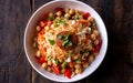 Capture the essence of Koshari in a mouthwatering food photography shot Royalty Free Stock Photo