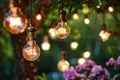 Capture the essence of a magical evening with this enchanting image of glowing bulbs