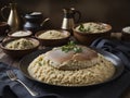 Capture the essence of Mansaf in a mouthwatering food photography shot