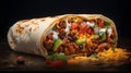 Mexican Burrito with Fresh Ingredients: High-Quality Photo for Food Bloggers, Restaurants, and Recipe Websites