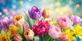 Delicate Pastel Spring Bouquet A Stunning Arrangement of Peonies Tulips and Daffodils