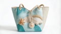 Tote Bag with Beach Theme - Sea Shell Design Royalty Free Stock Photo