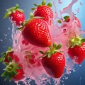 capture the essence of temptation with a close up image of a strawberry surrounded by a pool of deca Royalty Free Stock Photo