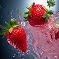 capture the essence of temptation with a close up image of a strawberry surrounded by a pool of deca Royalty Free Stock Photo