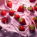 capture the essence of temptation with a close up image of a strawberry surrounded by a pool of deca Royalty Free Stock Photo