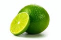 Tropical Elegance: Ripe Lime on a White Background