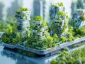 Capture the essence of urban greening innovation from a dynamic tilted angle Show a vibrant cityscape transformed by sustainable Royalty Free Stock Photo