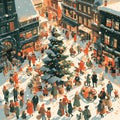 Cozy Christmas Market - Festive Winter Scene