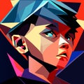 Whimsical Wonders: Abstract Boy in Vector Art