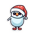 Cute Christmas sticker baby snowman. transparent background version available
