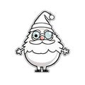 Cute Christmas sticker portly little Santa Claus. transparent background version available