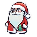 Cute Christmas sticker Santa Claus. transparent background version available