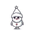 Cute Christmas sticker tiny snowman. transparent background version available