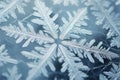 Capture the intricacy and beauty of a single snowflake on a glass surface, An icy and frosty texture of a snowflake, AI Generated