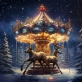 Reindeer Carousel: A Magical Ride through Winter Wonderlands