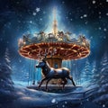 Reindeer Carousel: A Magical Ride through Winter Wonderlands