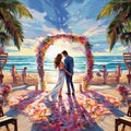 Whispers of Love on the Shore: A Beachfront Affair Royalty Free Stock Photo