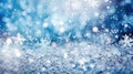Winter Wonderland: Falling Snowflakes on Blurred Background - Generative AI