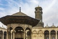 Cairo, Egypt January 21, 2024: Mohammed Ali Mosque with its Ablution Fountain, Clock Tower and View of the Cairo Citadel Royalty Free Stock Photo