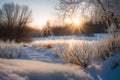Capture a photograph of a serene winter landscape