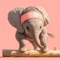 Adorable Baby Elephant with Ninja Headband