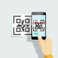 Capture QR code on mobile phone Royalty Free Stock Photo