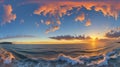 Sunrise over the sea. Panorama Royalty Free Stock Photo