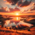 Tranquil Lake Sunset: Embrace Nature\'s Beauty