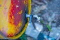 Metal oil barrel with a taps Royalty Free Stock Photo