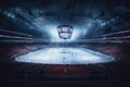 Capture the thrill of the game in this photo of a hockey stadium with a sprawling ice rink, where the action unfolds, stadium with Royalty Free Stock Photo