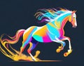 Capture the Thrill with our Dynamic Horse T-Shirt Graphic, Showcasing a Majestic Galloping Beauty. Royalty Free Stock Photo