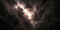 Capture Thunderstorm with Dramatic Lightning and Gloomy Skies and Night Atmosphere Royalty Free Stock Photo